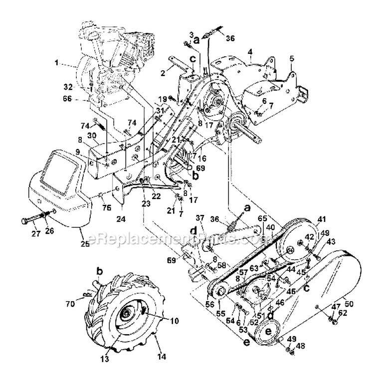 Page A Diagram and Parts List for 21A-448-401 1997 Yard Man Tiller